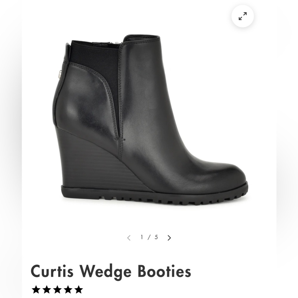 Nine West Black Curtis Wedge Booties